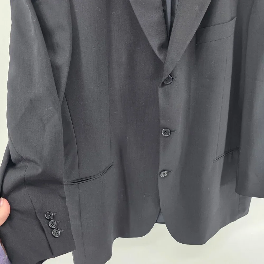 Hugo Boss Black Wool Blazer – Size 48R – Made in USA Three-Button Sport‎ Coat